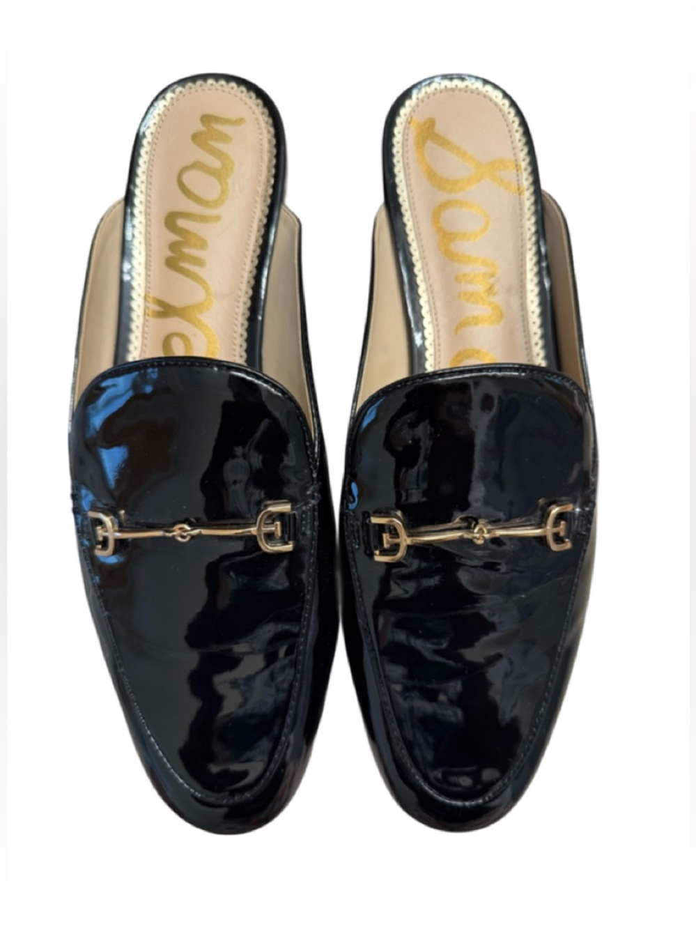 SAM EDELMAN LINNIE MULES WITH GOLD HORSEBIT - Picture 2 of 6